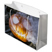 Spooky Jack-o-Laterne Große Geschenktüte (Rückseite Schrägansicht)