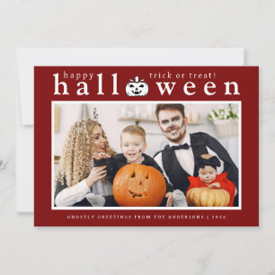 Spooky Jack-o'-Laterne Happy Halloween 1 Foto Feiertagskarte