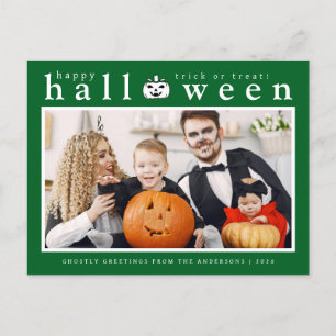 Spooky Jack-o'-Laterne Happy Halloween 1 Foto Feiertagspostkarte