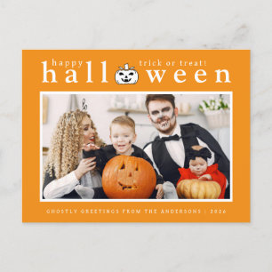 Spooky Jack-o'-Laterne Happy Halloween 1 Foto Feiertagspostkarte