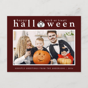 Spooky Jack-o'-Laterne Happy Halloween 1 Foto Feiertagspostkarte