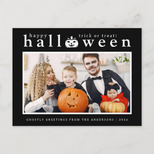 Spooky Jack-o'-Laterne Happy Halloween 1 Foto Feiertagspostkarte