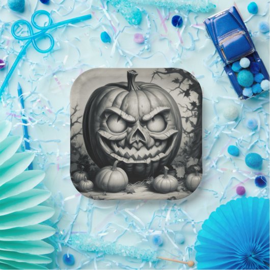 Spooky Jack-o'-Laterne Pappteller (Party)