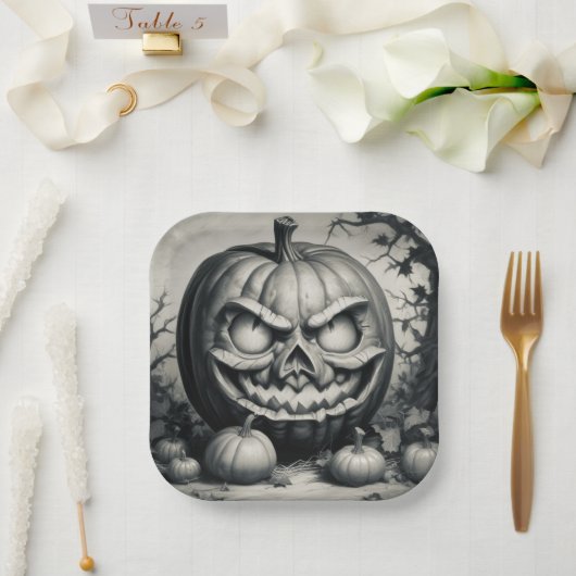 Spooky Jack-o'-Laterne Pappteller (Hochzeit)
