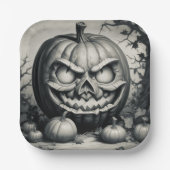 Spooky Jack-o'-Laterne Pappteller (Vorderseite)