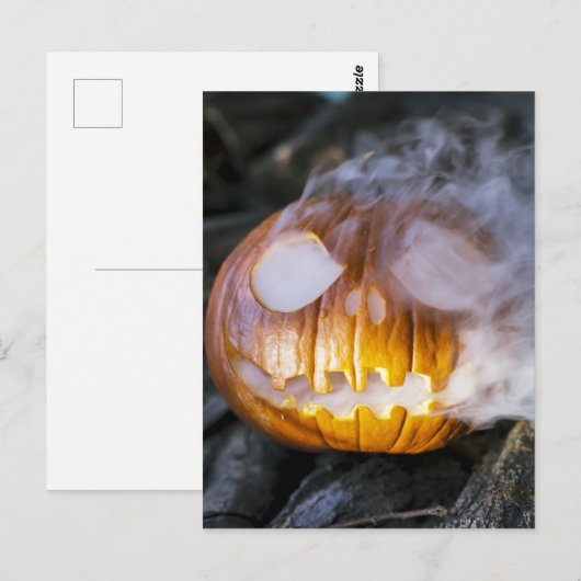 Spooky Jack-o-Laterne Postkarte (Vorne/Hinten)