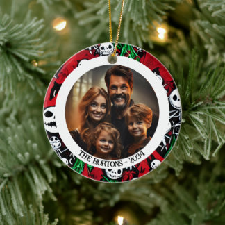 Spooky Jack O'Lantern Family Foto Keramik Ornament
