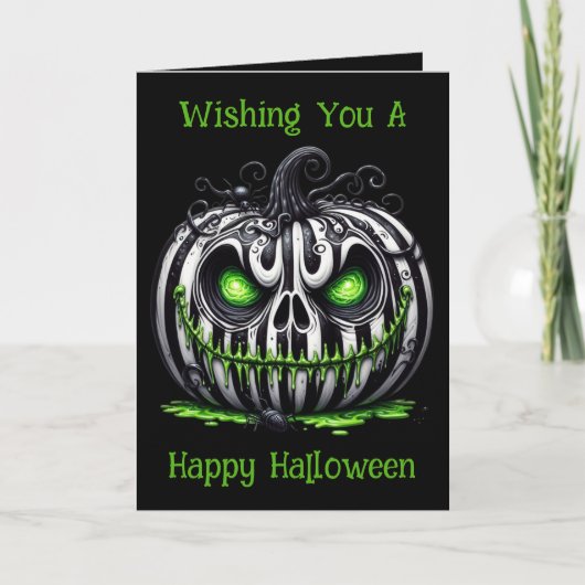 Spooky Jack-o'Lantern Halloween Feiertagskarte (Vorderseite)