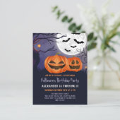 Spooky Jack O'Lantern Halloween Party Inv Postkarte (Stehend Vorderseite)