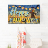 Spooky Jack-o''lantern Scarecrow Happy Halloween Banner (Insitu)