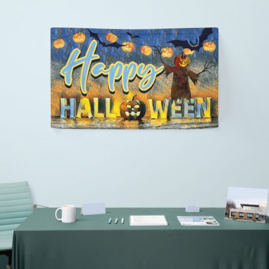 Spooky Jack-o''lantern Scarecrow Happy Halloween Banner (Messeveranstaltung)