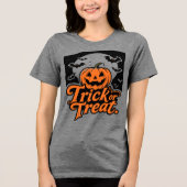 Spooky Jack-o''Lantern Trick oder Treat Halloween Tri-Blend Shirt (Vorderseite)