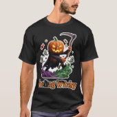Spooky jackolantern grim reaper with ghosts and ca T-Shirt (Vorderseite)