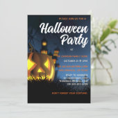 Spooky Jackolantern Personalisiertes Halloween-Par Einladung (Stehend Vorderseite)