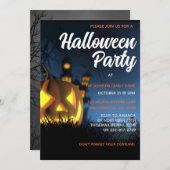Spooky Jackolantern Personalisiertes Halloween-Par Einladung (Vorne/Hinten)