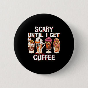 Spooky Jahreszeit Latte Fall Halloween Beängstigen Button