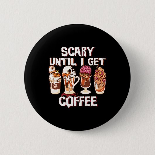 Spooky Jahreszeit Latte Fall Halloween Beängstigen Button (Vorderseite)