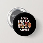Spooky Jahreszeit Latte Fall Halloween Beängstigen Button (Vorne & Hinten)