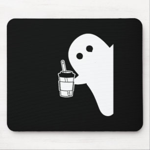 Spooky Jahreszeit Niedlichen kleinen Geist Eiskaff Mousepad