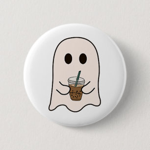 Spooky Jahreszeit Niedlicher kleiner Ghost Ice Kaf Button
