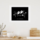 Spooky Jahreszeit Schwarz-Weiß Geister Halloween Poster (Küche)