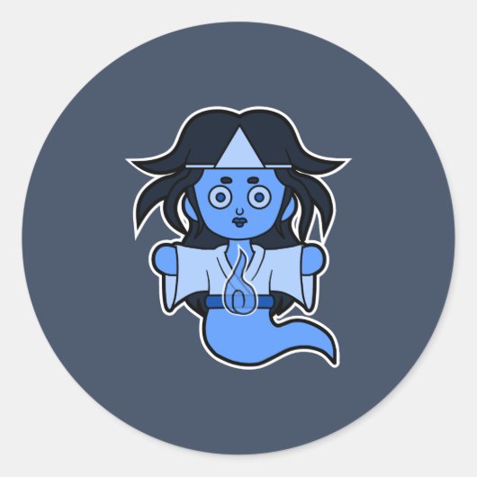 Spooky japanischer Geist Runder Aufkleber (Vorderseite)