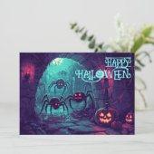 Spooky-Kanalüberraschungskarte Einladung (Stehend Vorderseite)