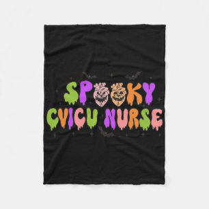 Spooky Kardiac Nurse Halloween Kardiovaskuläre Pum Fleecedecke
