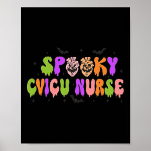 Spooky Kardiac Nurse Halloween Kardiovaskuläre Pum Poster