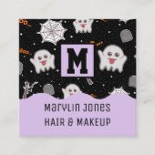 SPOOKY KAWAAI HALLOWEEN GHOSTS QUADRATISCHE VISITENKARTE (Vorderseite)