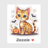 Spooky Kawaii Bengalisch Kitten - Chibi Style Aufkleber (Blatt)