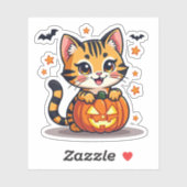 Spooky Kawaii Bengalisch Kitten - Chibi Style Aufkleber (Blatt)