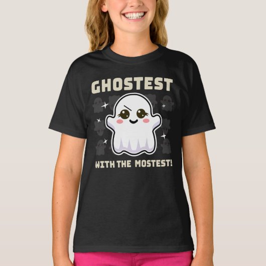 Spooky Kawaii Ghost Halloween Girls T - Shirt (Vorderseite)