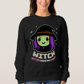 Spooky Kawaii Hexe Halloween FrauenSweatshirt Sweatshirt