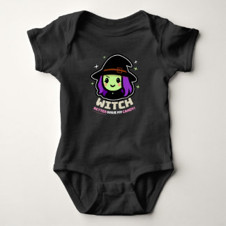 Spooky Kawaii Hexenmeisterin, Halloween Baby Bodys Baby Strampler