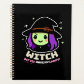 Spooky Kawaii Witch Halloween Planner Planer (Vorderseite)