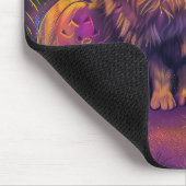 Spooky Keeshond Hund Halloween Hexe und Pumpkin Mousepad (Ecke)
