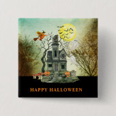 Spooky Kid's Halloween-Spuk Haus Button (Vorderseite)
