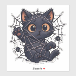 Spooky Kitten Web Halloween Aufkleber