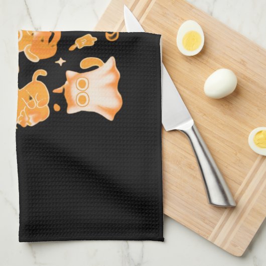 Spooky Kittens Classic T - Shirt Geschirrtuch (Viertel Falte)