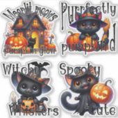 Spooky Kittens und Jack-o''Lanterns Sticker (Vorderseite)