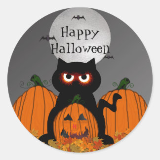 Spooky Kitty Halloween Stickers