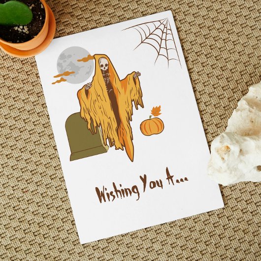 Spooky Kokett Skeleton Hintern Joke Funny Hallowee Postkarte