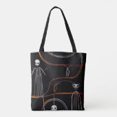 Spooky komische Skelette schwarz Halloween Tasche (Rückseite)