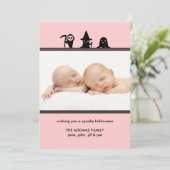 Spooky Kostüme Halloween Fotokarte Karte (Stehend Vorderseite)