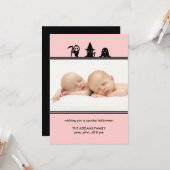 Spooky Kostüme Halloween Fotokarte Karte (Vorderseite/Rückseite Beispiel)