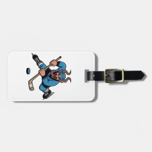 Spooky Krampus Eishockey Sport Gepäckanhänger