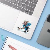 Spooky Krampus Eishockey Weihnachten spielen Aufkleber (Laptop mit iPhone)
