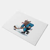 Spooky Krampus Eishockey Weihnachten spielen Fußmatte (Schrägansicht)