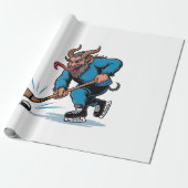 Spooky Krampus Eishockey Weihnachten spielen Geschenkpapier (Ungerollt)